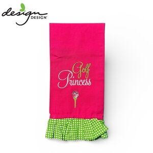 Design Design Golf Princess Tea Towel with Green Ruffle